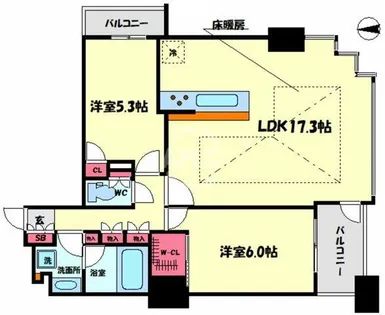 ブランズタワー南堀江【14階】の間取り
