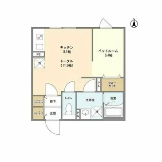 1Rの間取り画像