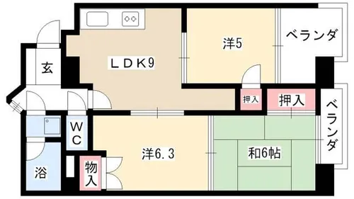 ゲストハウスレインボー伏見【701号室】の間取り