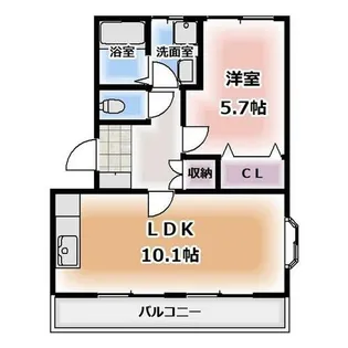 ウィング富士B【101号室】の間取り