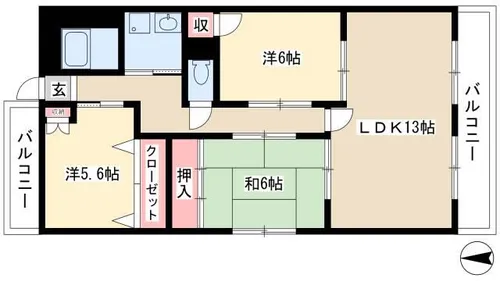 第3光ハイツ【1階】の間取り