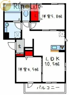 アゼリア東太子【2階】の間取り