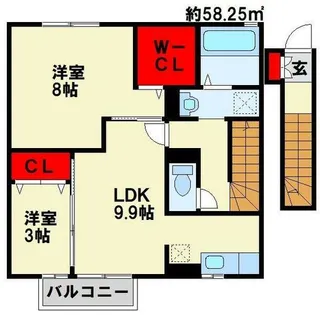 エスペランサ中曽根【203号室】の間取り