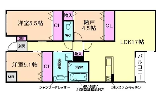 GRAND STEADY桜の町【1階】の間取り