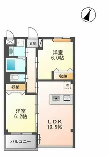 ルーヴル円明寺【2階】の間取り
