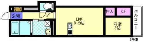 Prevoyance名島【203号室】の間取り