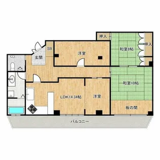 エーワンコーポ【6階】の間取り