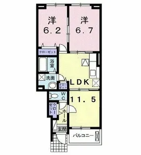 グラース【1階】の間取り