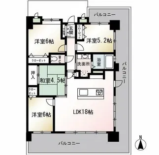 ベルメゾン西公園テラス【205号室】の間取り