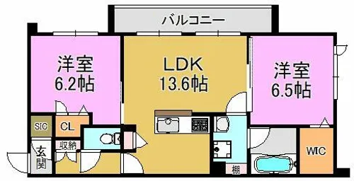 シャーメゾン フォルトゥーナ【2階】の間取り