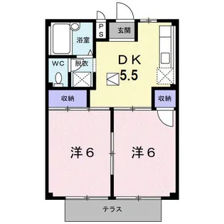 シティハイツ東川B【1階】の間取り