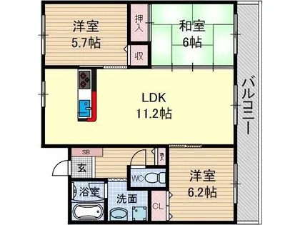 リヴェール春日【4階】の間取り