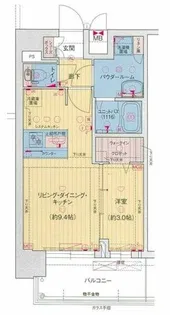 プレサンス京橋GREEN YARDアルミラ【8階】の間取り