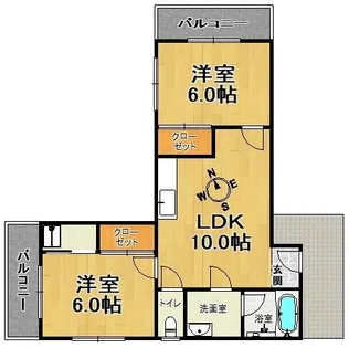 WING兵庫駅前通(西原マンション)【2階】の間取り
