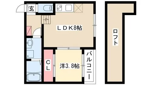 コーポSAKO【201号室】の間取り