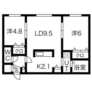 ピュアコート美園【2階】の間取り