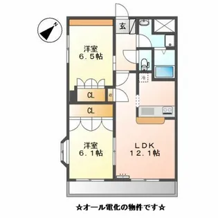ビレッジあじき【2階】の間取り