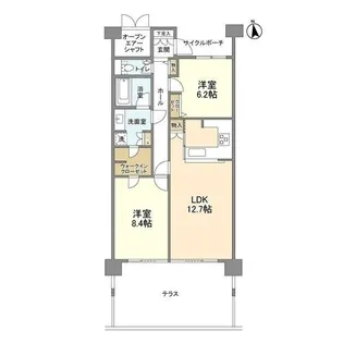 ダイアパレス三の丸西【2階】の間取り