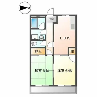 シャトーエルク【2階】の間取り