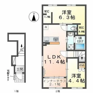 フォレストパーク 要【201号室】の間取り
