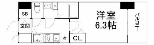 レオンコンフォート阿波座西【3階】の間取り