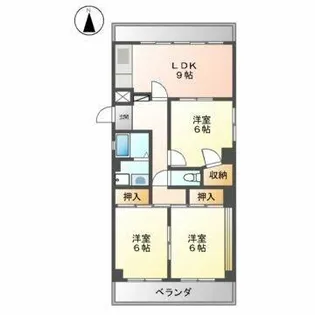 エスポワール大成【6A号室】の間取り