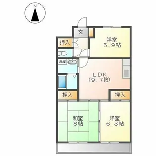 第2メゾン和幸【202号室】の間取り