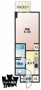 Dimus北浜【7階】の間取り