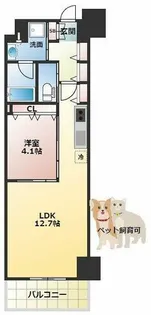 Dimus北浜【9階】の間取り
