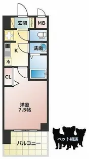 スプランディッド難波SOUTH【6階】の間取り
