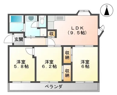 松川マンション2号館【201号室】の間取り