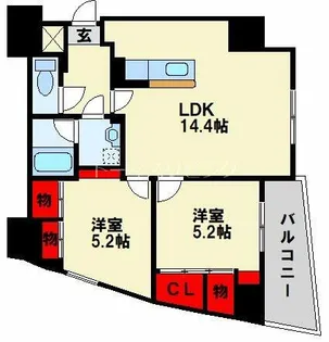 福岡県北九州市小倉北区江南町【マンション】の間取り