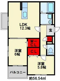 福岡県北九州市小倉北区愛宕2丁目【マンション】の間取り