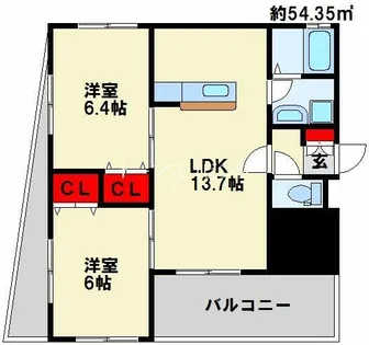 福岡県北九州市小倉北区金田1丁目【マンション】の間取り