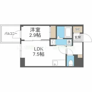コンフォリア・リヴ南森町Ⅱ【8階】の間取り