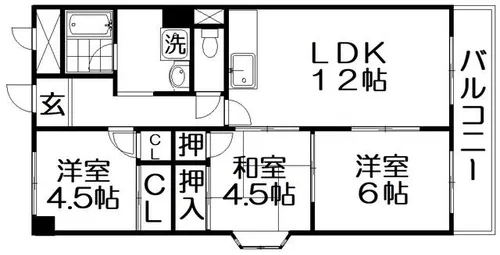 アメニティα館【5階】の間取り