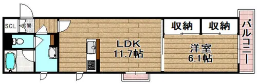 シャーメゾン芥川【3階】の間取り
