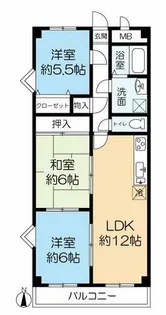 コーラル武庫之荘【2階】の間取り