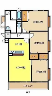 プロシード新瑞橋【3階】の間取り