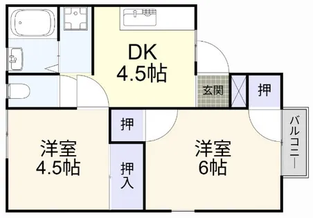 コーポ朽網Ⅰ【101号室】の間取り