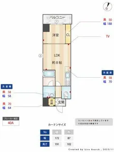 ハピネス六甲道【4階】の間取り