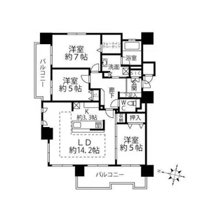 クリオ円山鳥居前【3階】の間取り