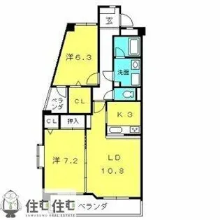 シークハイム弐番館【303号室】の間取り
