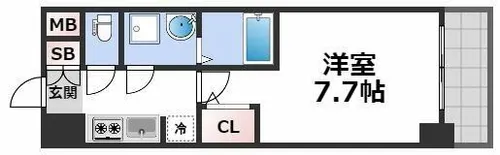エスリード難波WEST【6階】の間取り
