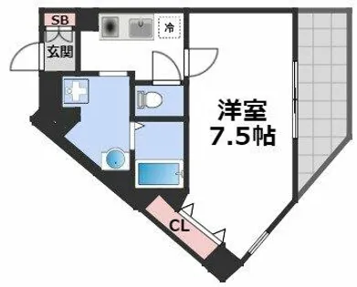 SWISS難波西【10階】の間取り