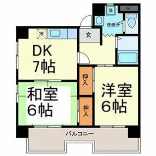サンパーク大鐘Ⅲ【306号室】の間取り