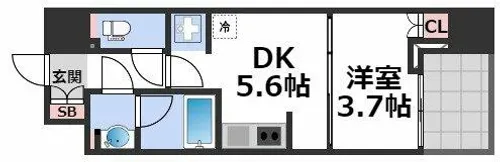 ルフォンプログレ堺筋本町タワーレジデンス【4階】の間取り