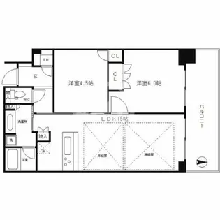 大阪ひびきの街ザ・サンクタスタワー【16階】の間取り