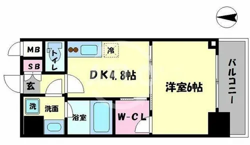 リッツ難波南Ⅱ【4階】の間取り