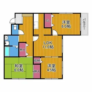 ボンサンテ西浦【2階】の間取り